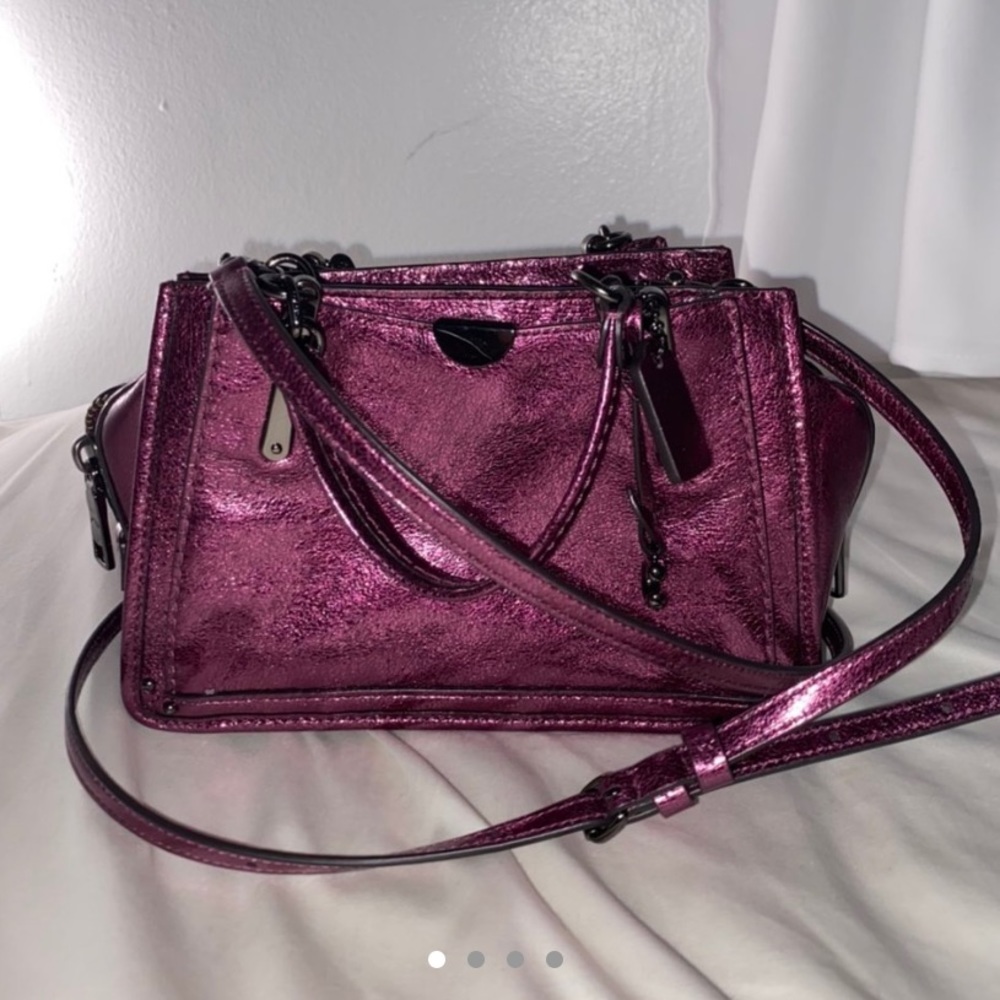 Coach Dreamer 21 Metallic Purple Handbag